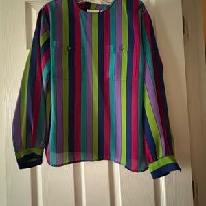 Liz Claiborne Multicolor Striped Blouse